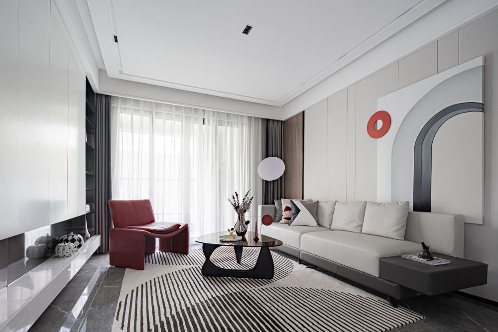 佛山市保利雲(yún)上現(xiàn)代風格三居室裝修案例