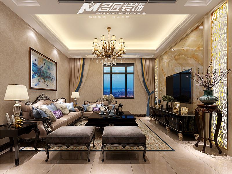 揭陽市創(chuàng)鴻公館小區(qū)輕奢風(fēng)格平層裝修案例