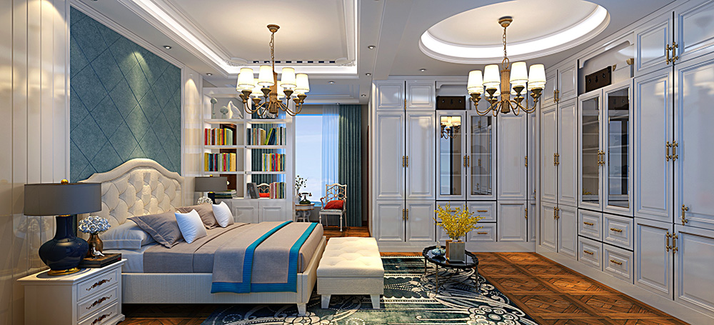 歐式風(fēng)格別墅裝修設(shè)計效果圖-萬科水晶城別墅425平米-別墅裝修設(shè)計次臥 歐式風(fēng)格別墅裝修設(shè)計效果圖-萬科水晶城別墅425平米-別墅裝修設(shè)計次臥