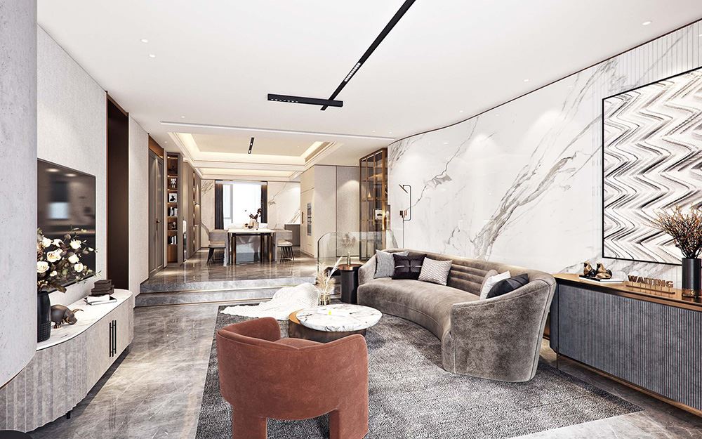 佛山市招商城市主場現(xiàn)代簡約風格三居室裝修案例