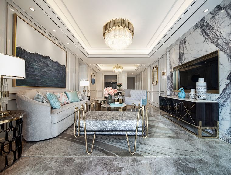 廣州市廣州時代傾城美式風(fēng)格四居室裝修案例