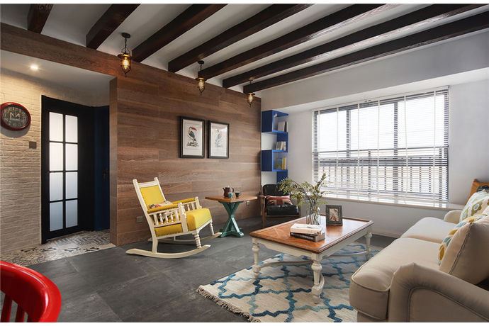 廣州市美林海岸花園美式風格三居室裝修案例