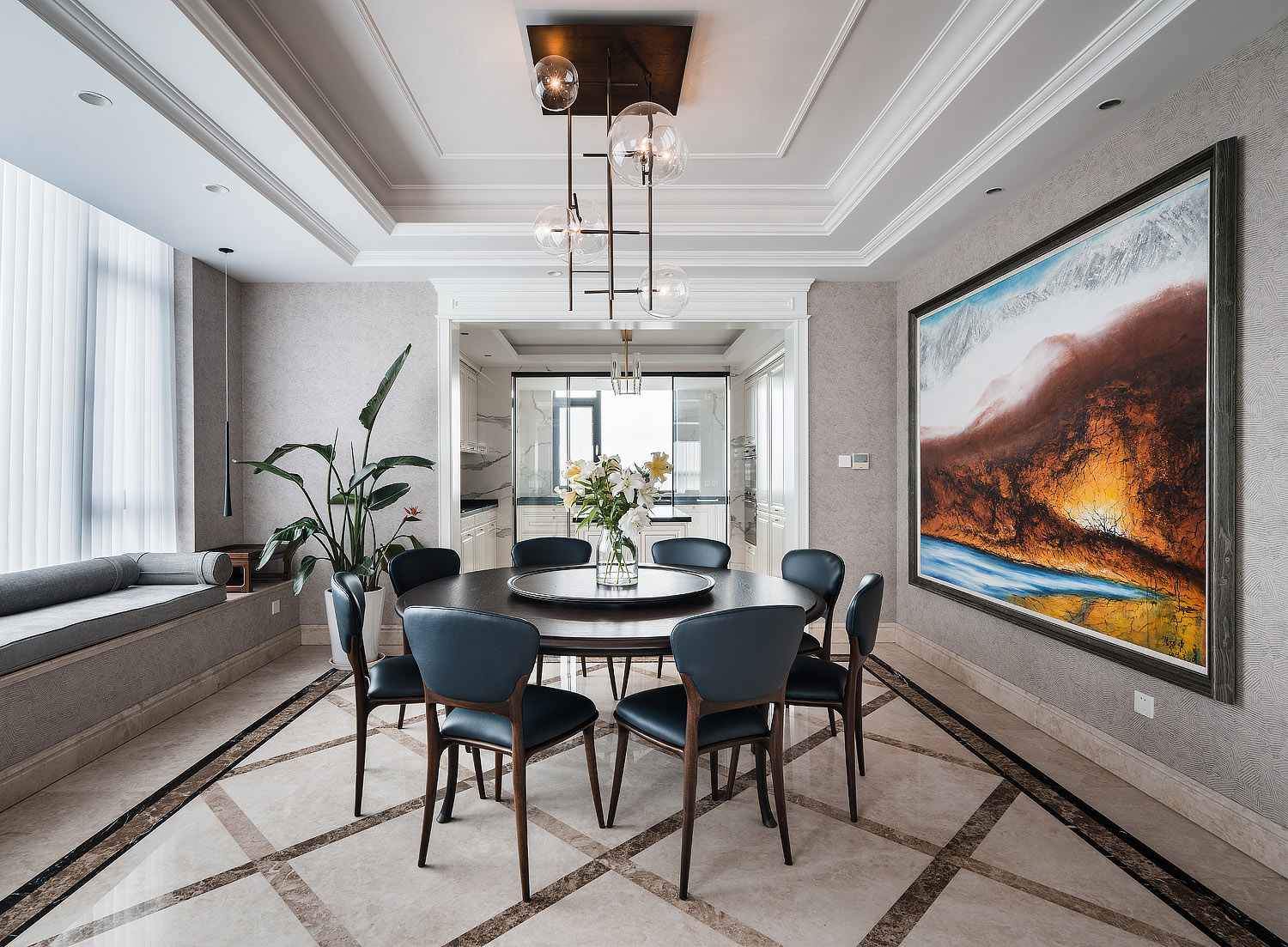 美式輕奢風格室內(nèi)設計家裝案例-餐廳 美式輕奢風格室內(nèi)設計家裝案例-餐廳