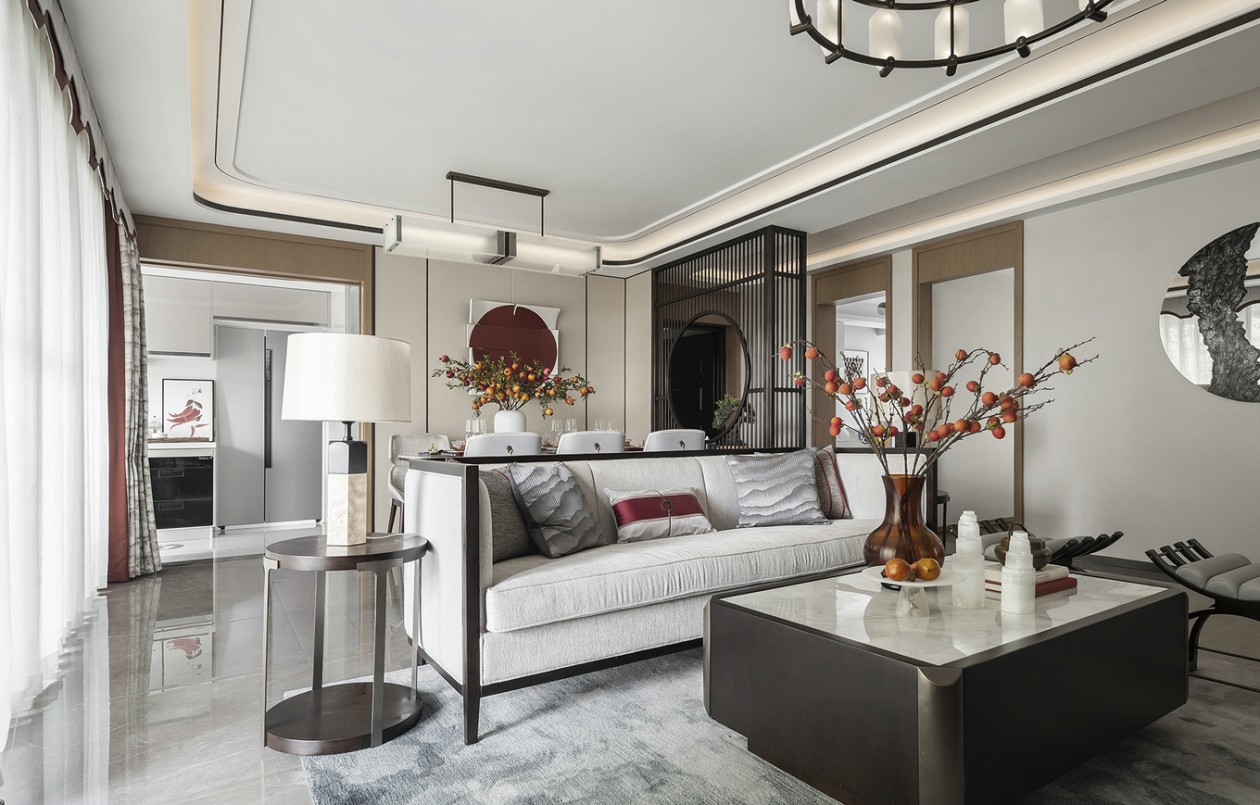 新中式風格室內(nèi)家裝案例效果圖-客廳 新中式風格室內(nèi)家裝案例效果圖-客廳