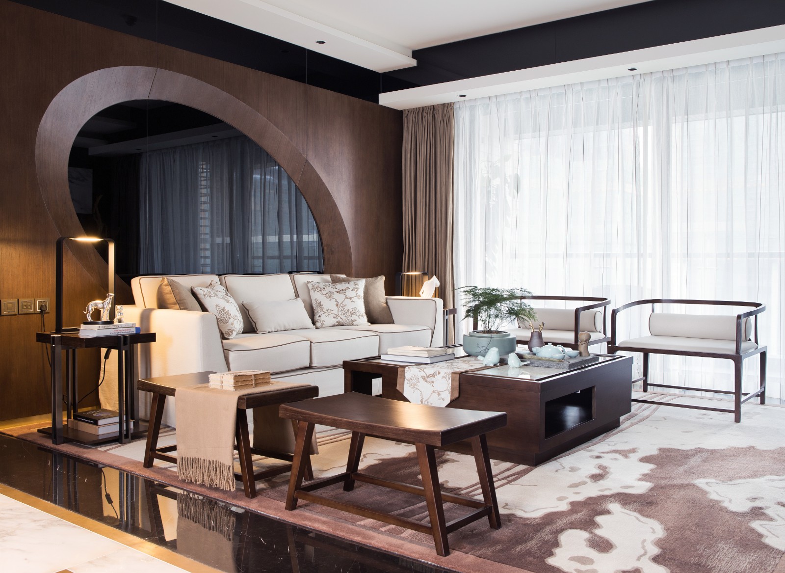 新中式風(fēng)格室內(nèi)設(shè)計(jì)家裝案例-客廳 新中式風(fēng)格室內(nèi)設(shè)計(jì)家裝案例-客廳