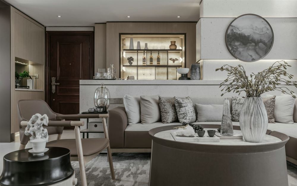 江門市鶴山碧桂園別墅新中式風格三居室裝修案例