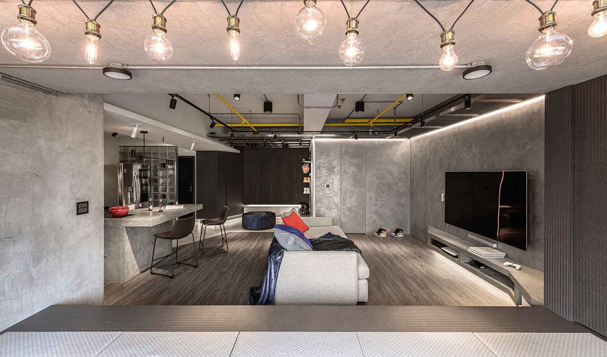 現(xiàn)代工業(yè)風(fēng)格家裝設(shè)計(jì)室內(nèi)裝修效果圖-客廳 現(xiàn)代工業(yè)風(fēng)格家裝設(shè)計(jì)室內(nèi)裝修效果圖-客廳