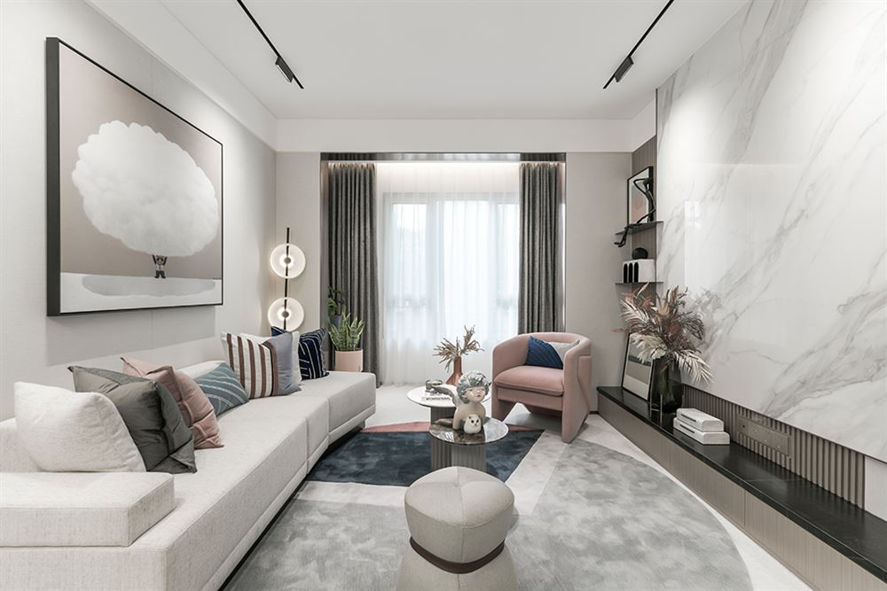 佛山市招商依云國際現(xiàn)代簡約風(fēng)格三居室裝修案例