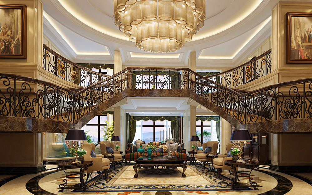 歐式風(fēng)格別墅裝修設(shè)計效果圖-龍光天瀛別墅430平米-別墅客廳裝修設(shè)計 歐式風(fēng)格別墅裝修設(shè)計效果圖-龍光天瀛別墅430平米-別墅客廳裝修設(shè)計