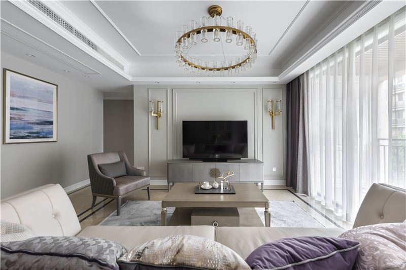 佛山市融創(chuàng)半島壹號美式風(fēng)格三居室裝修案例