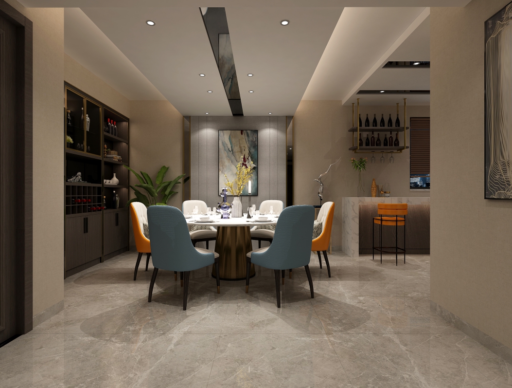 現(xiàn)代前衛(wèi)風格室內(nèi)裝修效果圖-財富廣場三居121平米-餐廳 現(xiàn)代前衛(wèi)風格室內(nèi)裝修效果圖-財富廣場三居121平米-餐廳