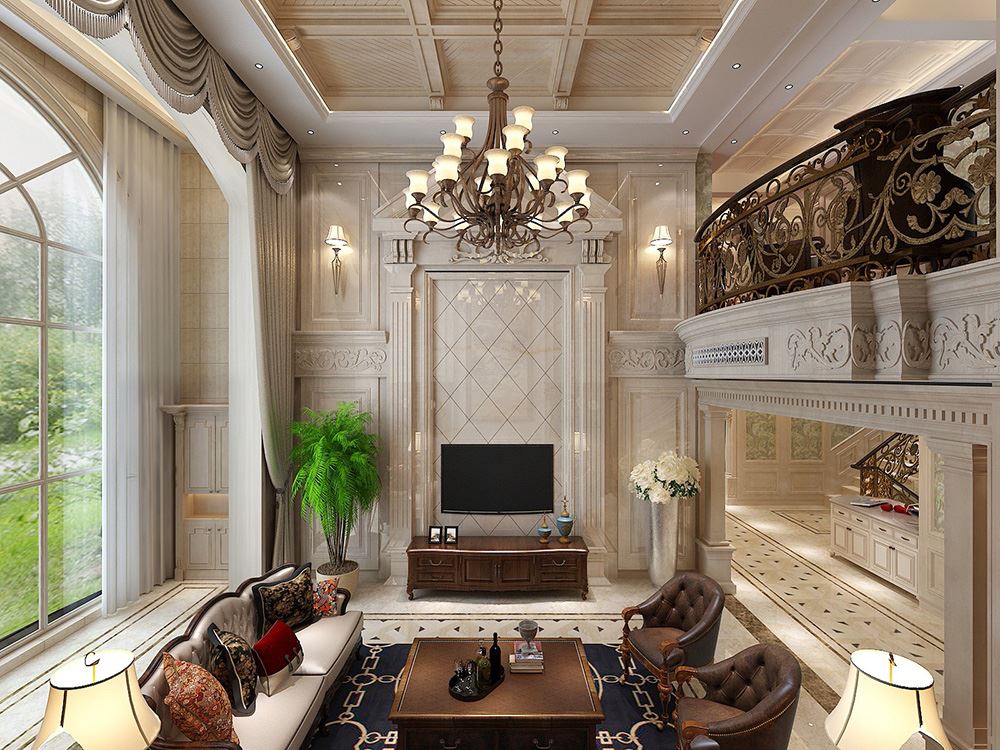 佛山市保利和悅濱江歐式風格別墅裝修案例