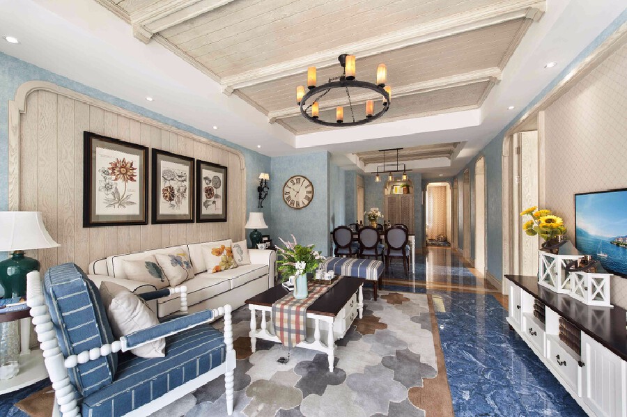 金碧御水山莊別墅335平米地中海風(fēng)格裝修案例-客廳 金碧御水山莊別墅335平米地中海風(fēng)格裝修案例-客廳