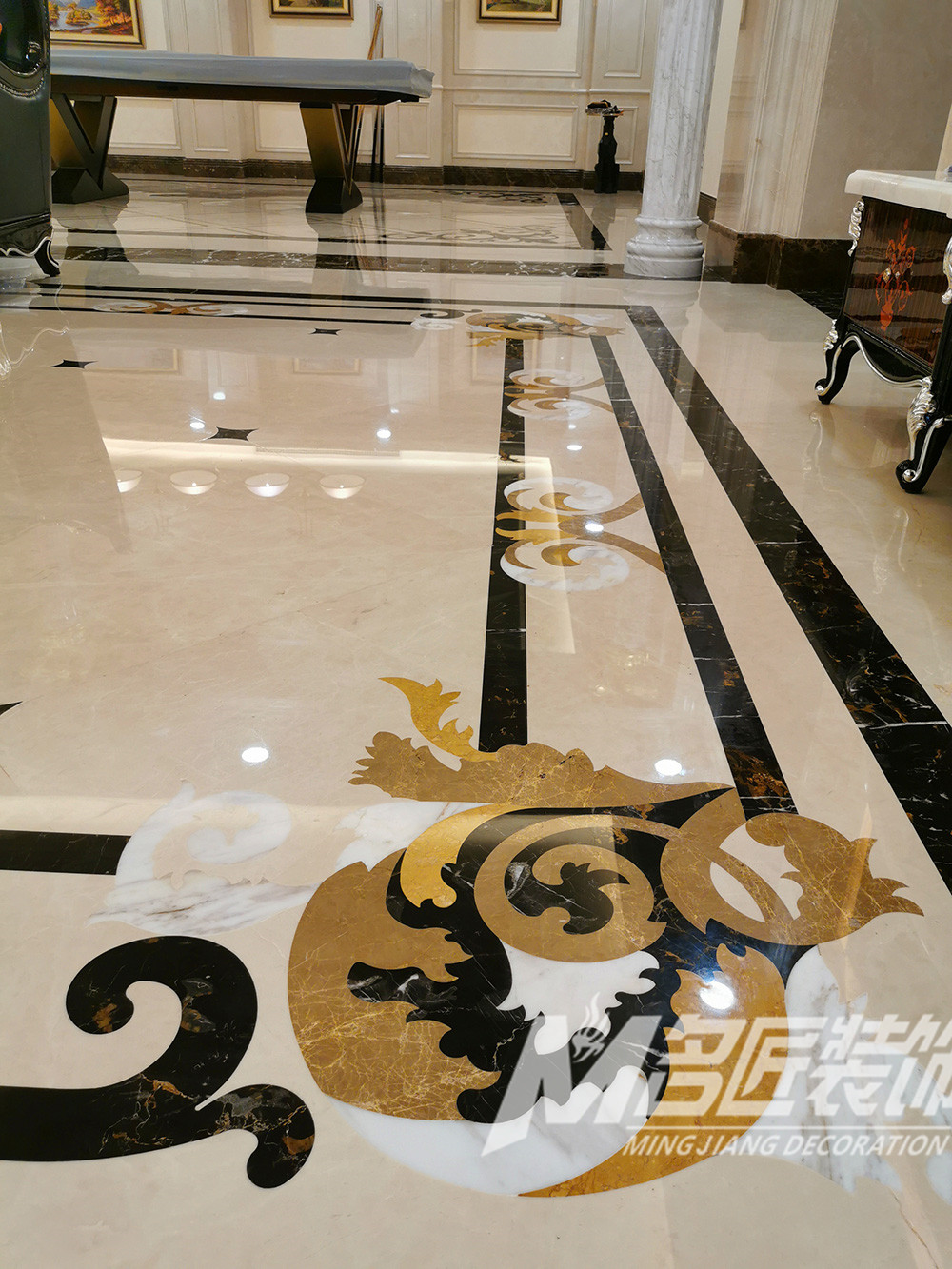 歐式別墅裝修設(shè)計(jì)-會客廳地面大理石裝飾 歐式別墅裝修設(shè)計(jì)-會客廳地面大理石裝飾