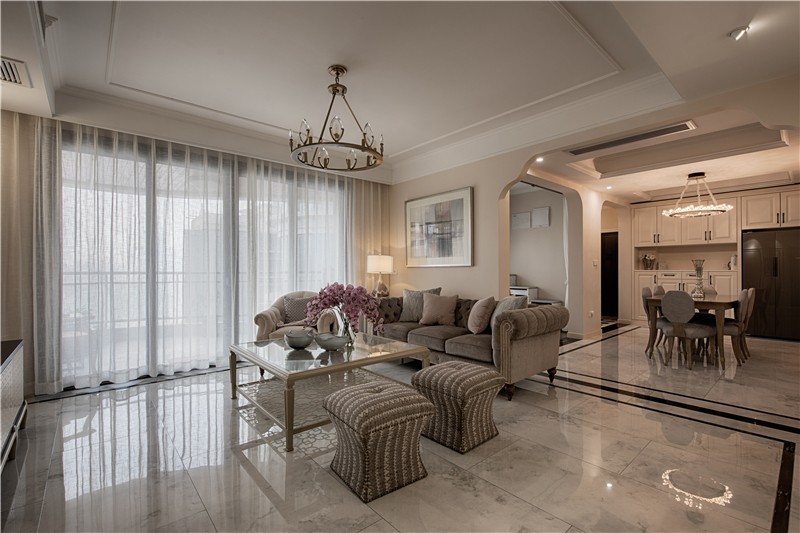 裝修案例美式輕奢風格室內(nèi)裝修效果圖-客廳 裝修案例美式輕奢風格室內(nèi)裝修效果圖-客廳