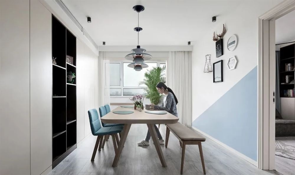 廣州市美林湖國際社區(qū)別墅北歐風格三居室裝修案例