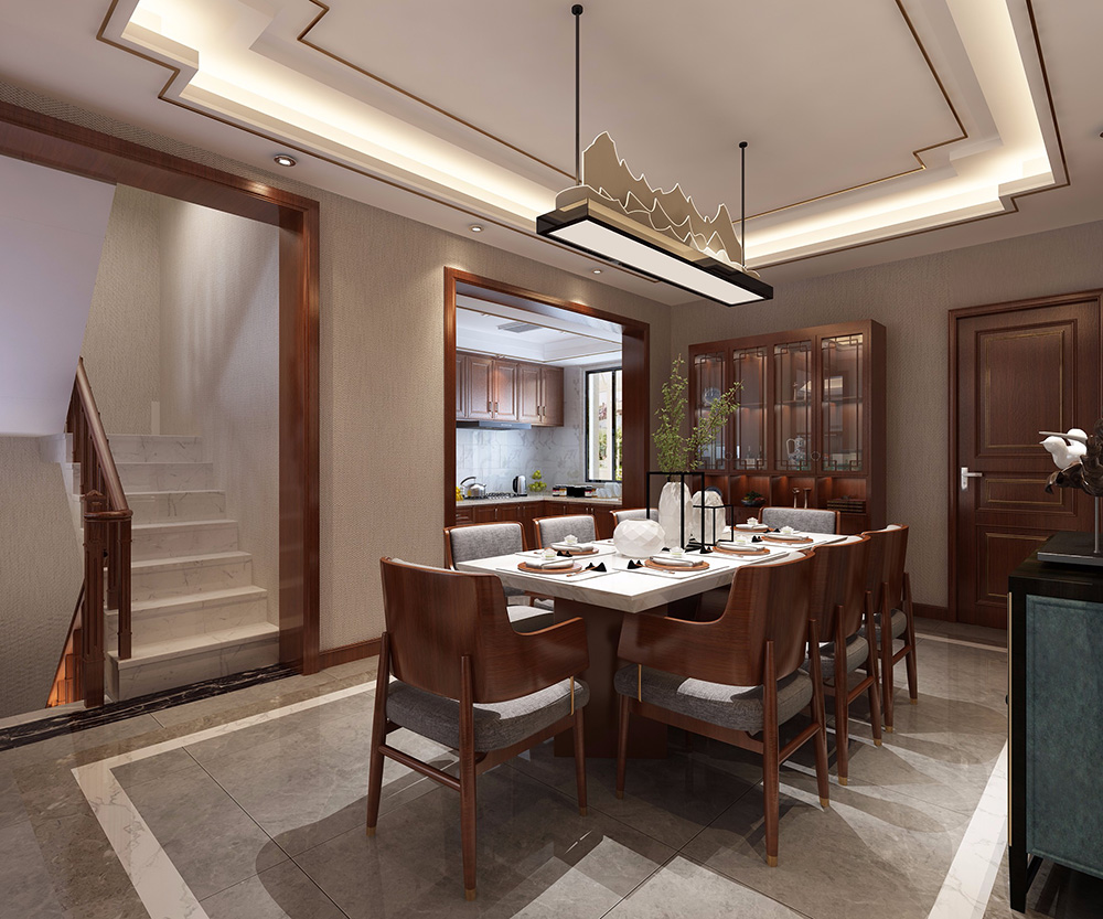 新中式風(fēng)格別墅裝修設(shè)計(jì)效果圖-力迅榕墅里別墅450平米-別墅餐廳裝修設(shè)計(jì) 新中式風(fēng)格別墅裝修設(shè)計(jì)效果圖-力迅榕墅里別墅450平米-別墅餐廳裝修設(shè)計(jì)