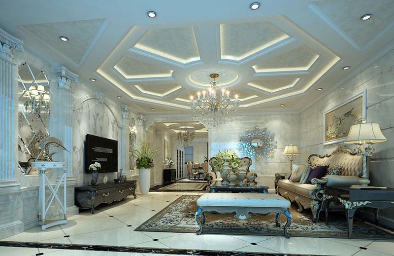 佛山市萬科金域水岸歐式風(fēng)格五居室裝修案例