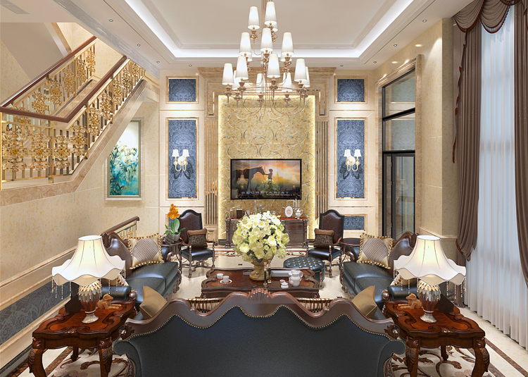 佛山市保利閱江臺歐式風(fēng)格別墅裝修案例