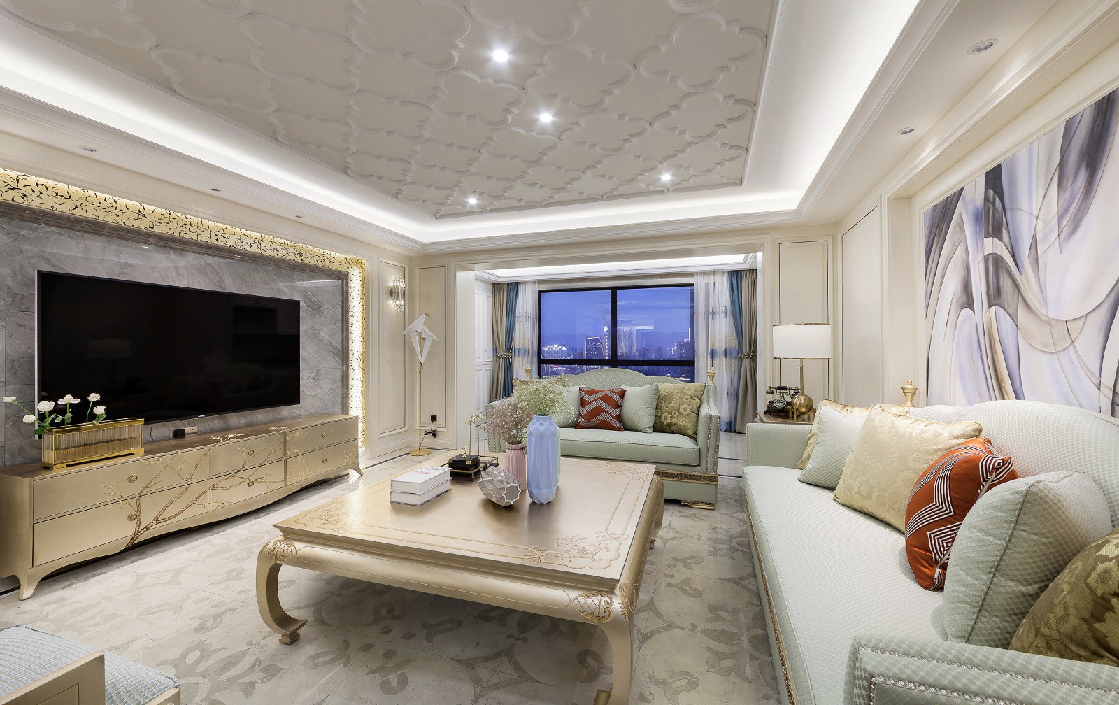 法式風(fēng)格家裝設(shè)計(jì)室內(nèi)裝修效果圖-客廳 法式風(fēng)格家裝設(shè)計(jì)室內(nèi)裝修效果圖-客廳