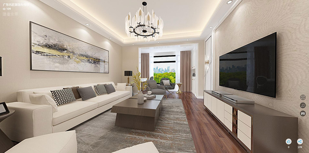 東岸竹園三居100平米-現(xiàn)代簡約風(fēng)格裝修案例-客廳 東岸竹園三居100平米-現(xiàn)代簡約風(fēng)格裝修案例-客廳