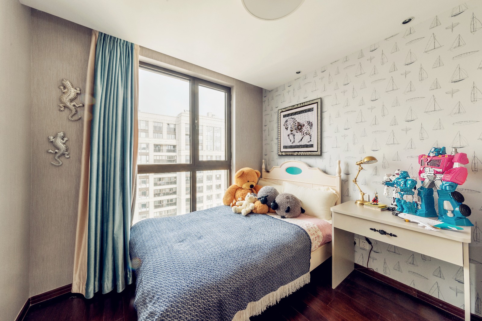 美式田園風(fēng)格家裝設(shè)計室內(nèi)裝修效果圖-次臥