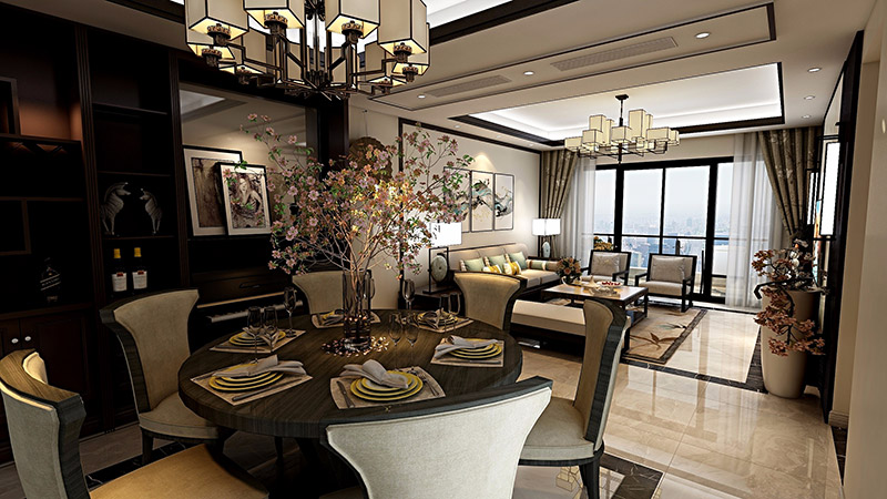 美的君蘭江山四居168平米北歐風(fēng)格裝修案例-客餐廳 美的君蘭江山四居168平米北歐風(fēng)格裝修案例-客餐廳