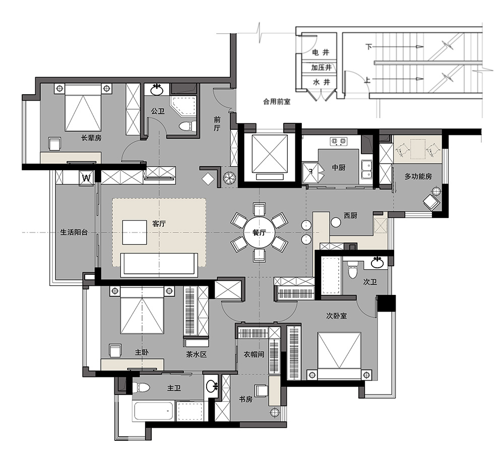 簡約輕奢風(fēng)格室內(nèi)裝修設(shè)計效果圖-富春山居四居190平米-室內(nèi)裝修設(shè)計平面圖 簡約輕奢風(fēng)格室內(nèi)裝修設(shè)計效果圖-富春山居四居190平米-室內(nèi)裝修設(shè)計平面圖
