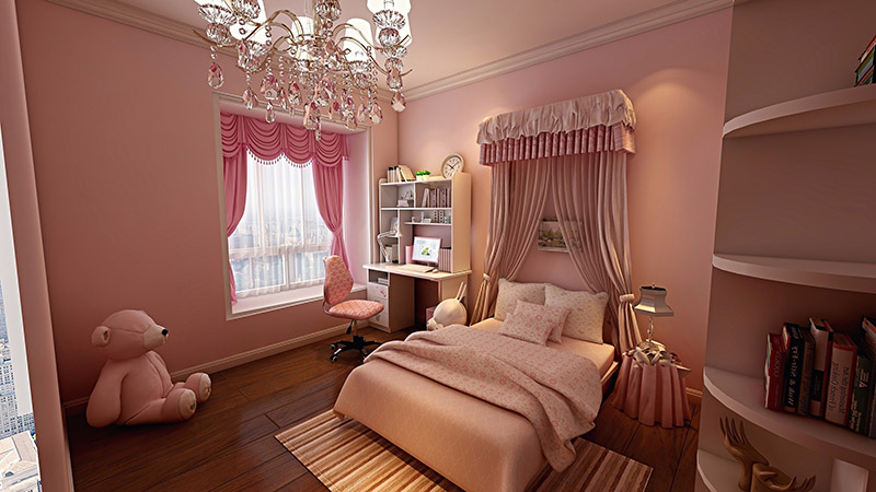 美的君蘭江山四居168平米北歐風(fēng)格裝修案例-公主房 美的君蘭江山四居168平米北歐風(fēng)格裝修案例-公主房