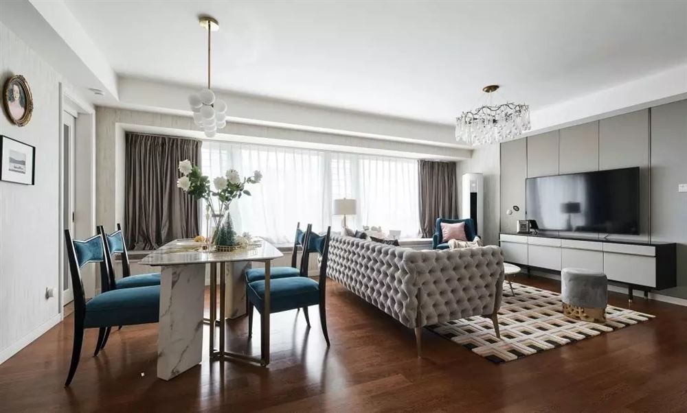 湛江市兆興碧瑞花園美式風(fēng)格三居室裝修案例