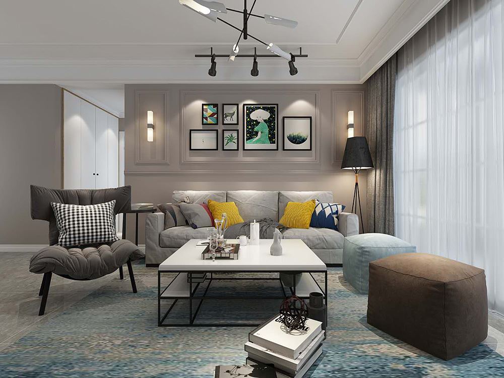 連云港市湖景花園北歐風(fēng)格三居室裝修案例