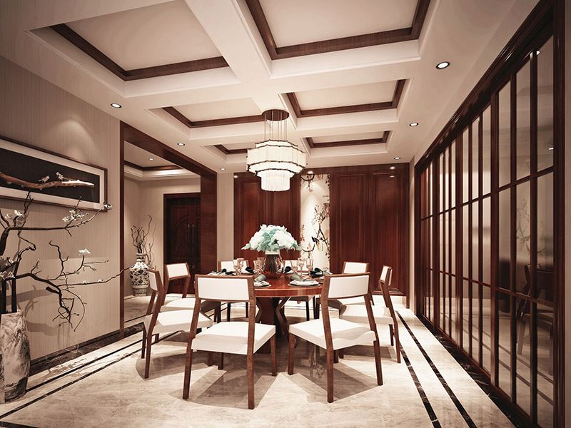 泰州市長(zhǎng)江首府新中式風(fēng)格復(fù)式裝修案例