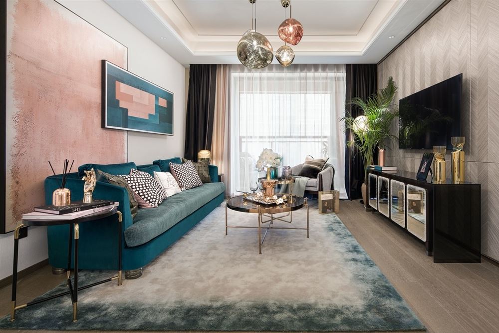 江門市錦繡香江輕奢風格三居室裝修案例