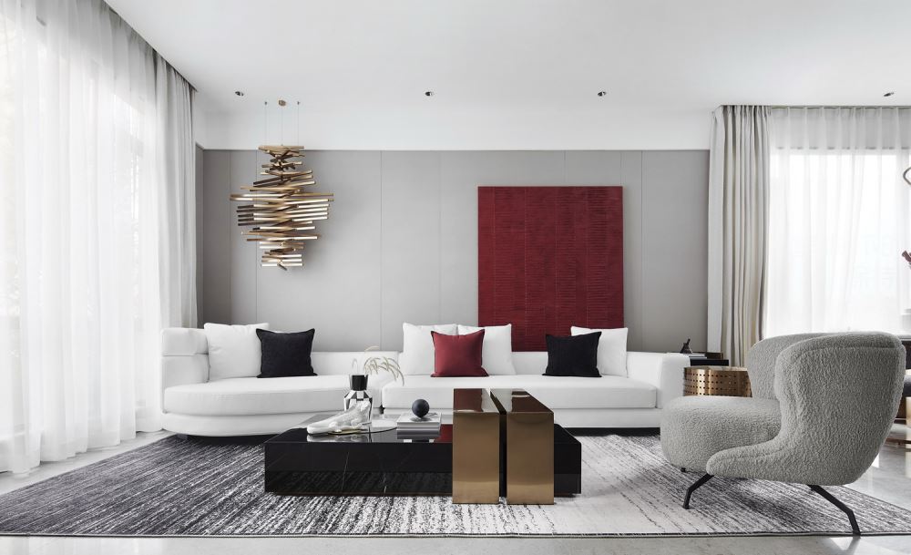 江門市柏麗豪園輕奢風(fēng)格三居室裝修案例