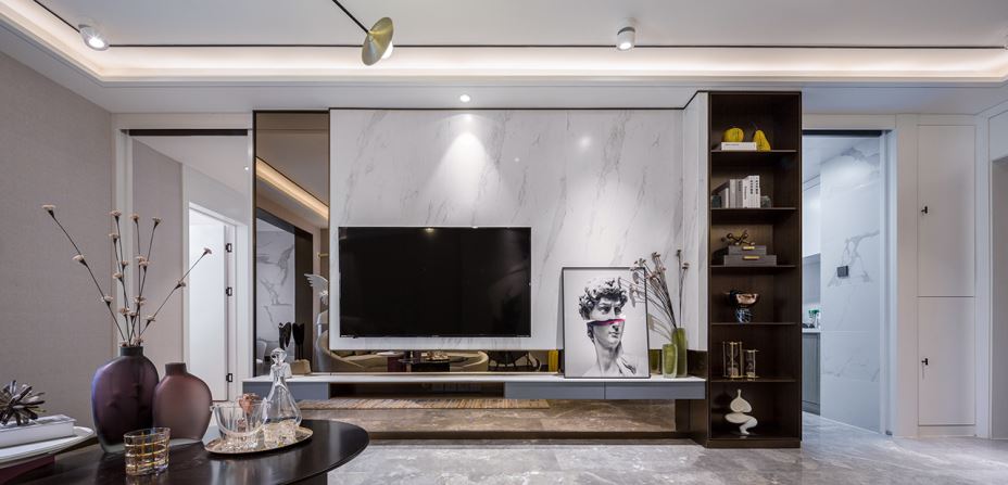 江門市開平中山城輕奢風(fēng)格三居室裝修案例