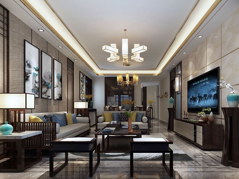 自貢市百花小區(qū)新中式風格別墅裝修案例