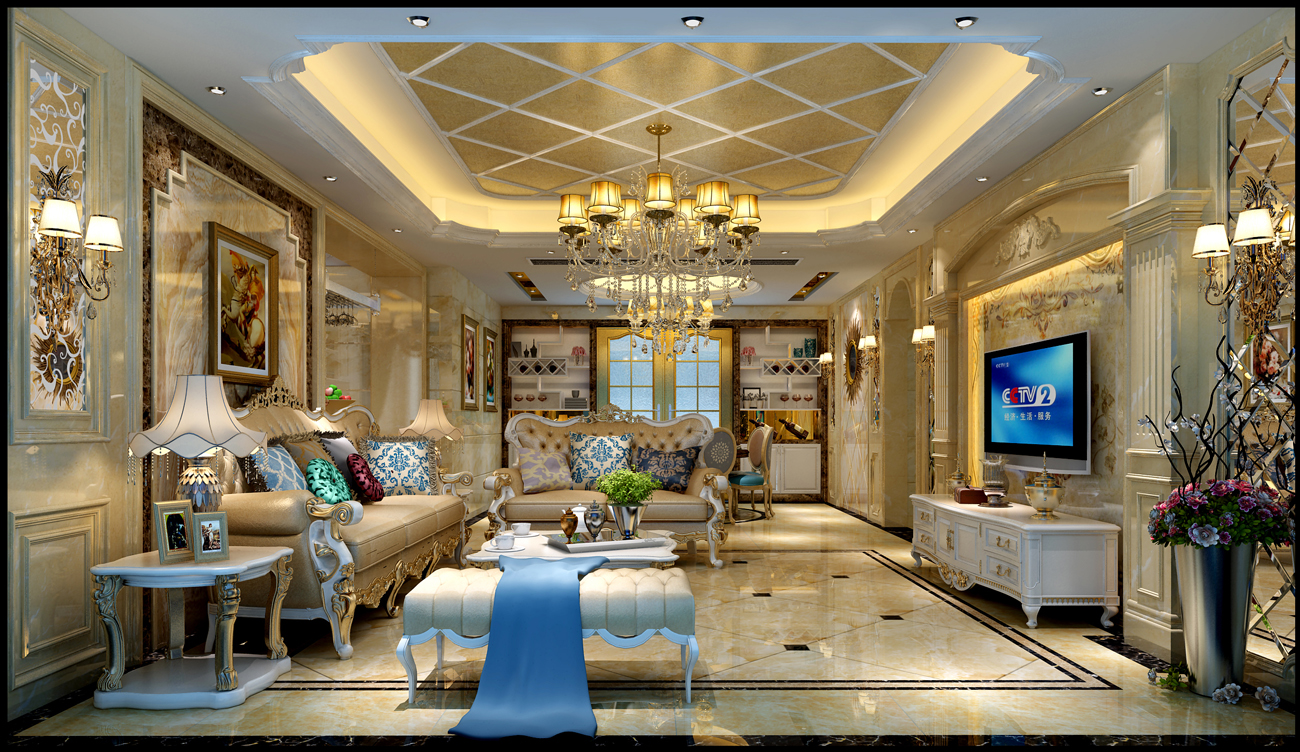 簡(jiǎn)歐風(fēng)格室內(nèi)裝修設(shè)計(jì)效果圖-保利中央公館三居140平米-室內(nèi)客廳裝修設(shè)計(jì) 簡(jiǎn)歐風(fēng)格室內(nèi)裝修設(shè)計(jì)效果圖-保利中央公館三居140平米-室內(nèi)客廳裝修設(shè)計(jì)