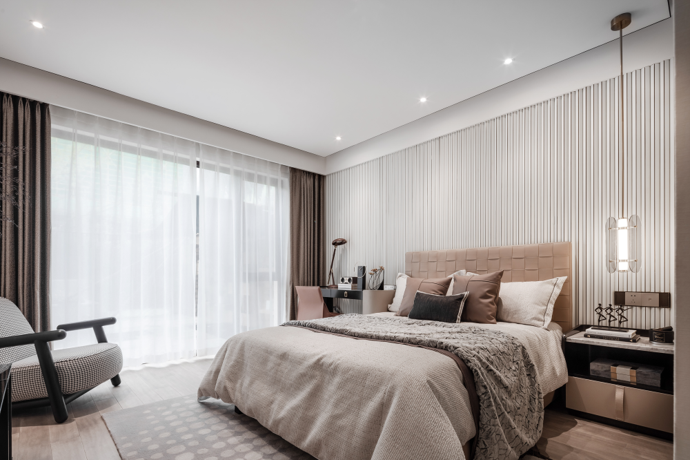 現(xiàn)代簡約風(fēng)格別墅設(shè)計家裝案例-臥室 現(xiàn)代簡約風(fēng)格別墅設(shè)計家裝案例-臥室