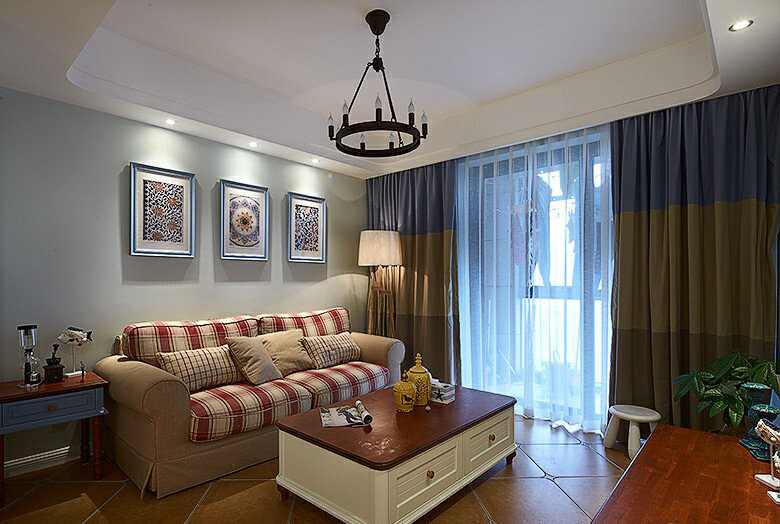 田園風(fēng)格室內(nèi)裝修效果圖-御雅園三居125平米-客廳 田園風(fēng)格室內(nèi)裝修效果圖-御雅園三居125平米-客廳