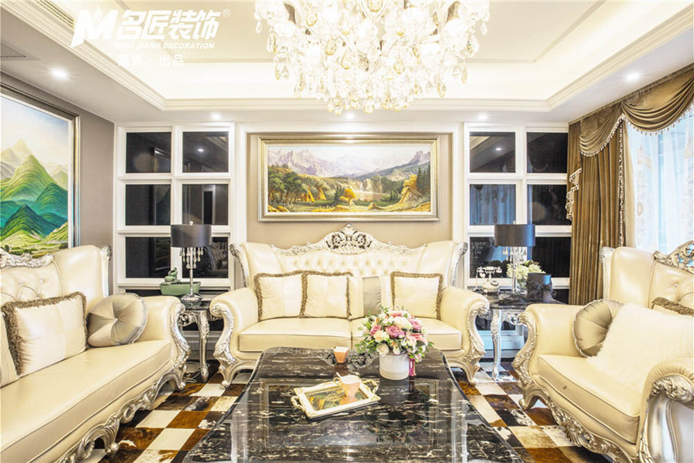 嘉興市東鼎名人府邸新古典風(fēng)格平層裝修案例