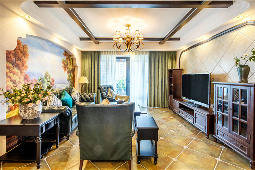 嘉興市大洋洲時(shí)代廣場(chǎng)田園風(fēng)格四居室裝修案例