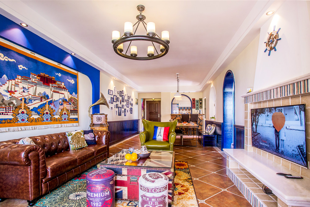 惠州市碧桂園十里銀灘別墅地中海風格二居室裝修案例