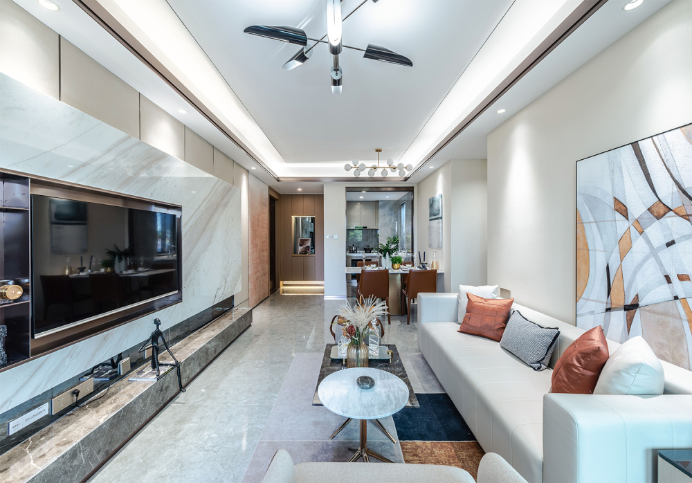 廣州市祈福名望天下輕奢風格三居室裝修案例