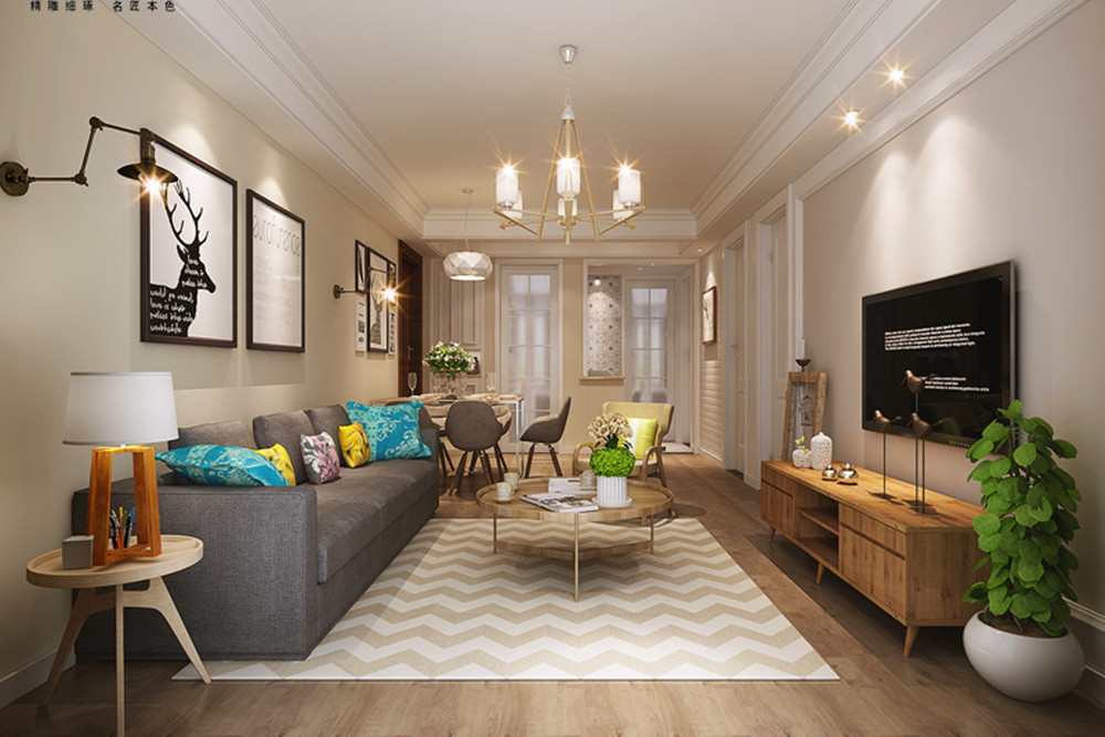 合肥市翡麗東方北歐風(fēng)格三居室裝修案例