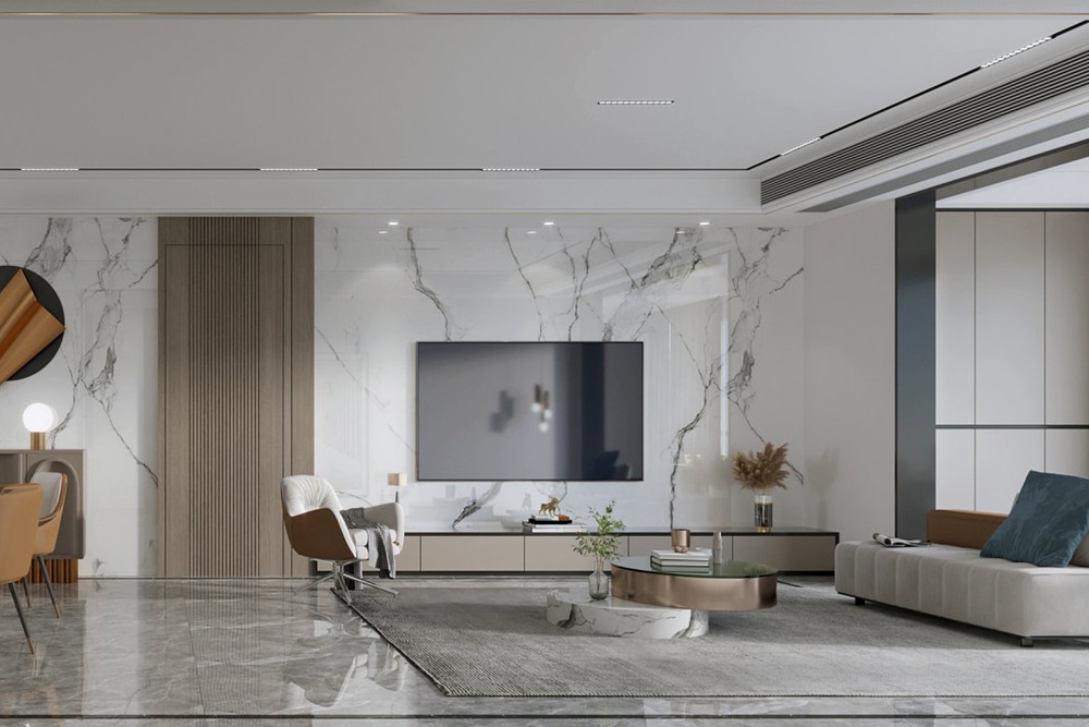 嘉興市巨匠·金色家園現(xiàn)代簡約風格三居室裝修案例