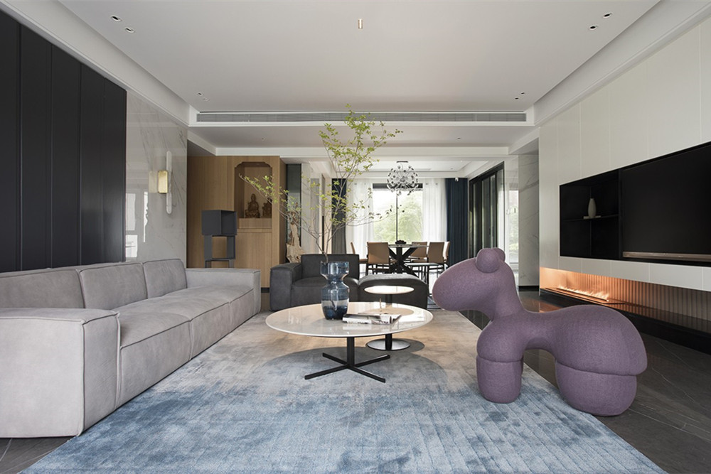 東莞市保利松湖和府輕奢風格五居室裝修案例