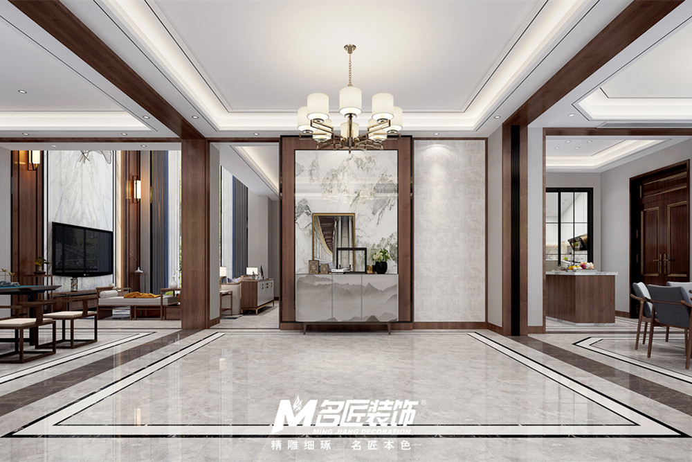 嘉興市福地廣場新中式風(fēng)格別墅裝修案例