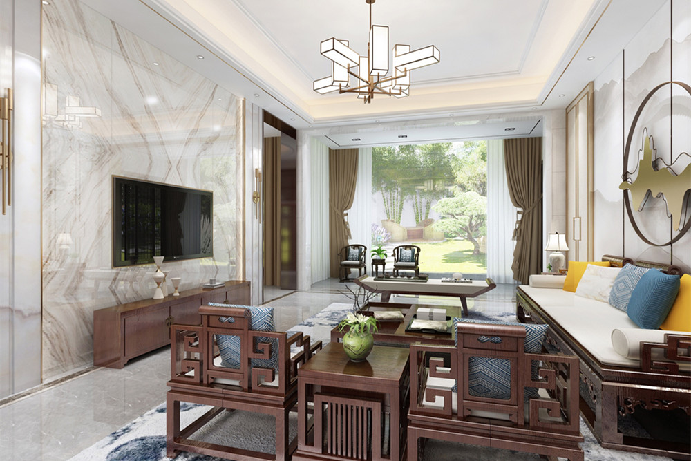 中山市龍光水悅熙園新中式風(fēng)格別墅裝修案例