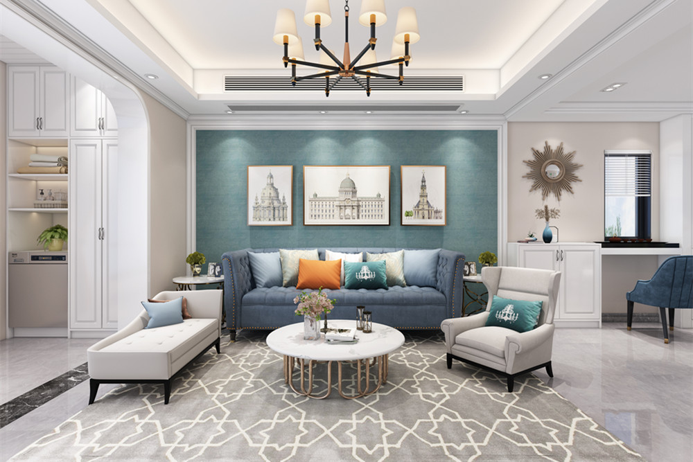 中山市麗江花園二期北歐風(fēng)格三居室裝修案例