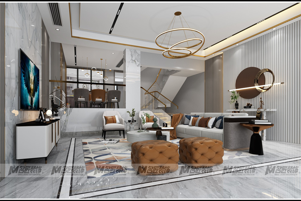 湖州市廣弘新天地輕奢風(fēng)格別墅裝修案例